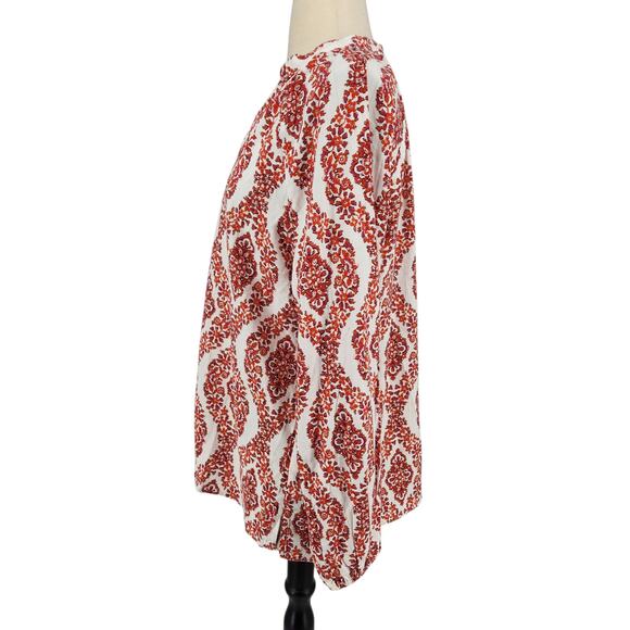 Belle by Kim Gravel Printed Tunic Top Metallic Gold Thread – Size Large - Picture 4 of 8